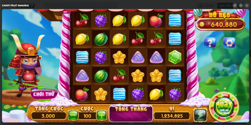 Giao diện sống động của SLOT GAMES CANDY FEBET